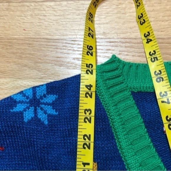 Nutcracker Cardigan NEW Medium V-neck Christmas Button Down Sweater Blue - Picture 8 of 9